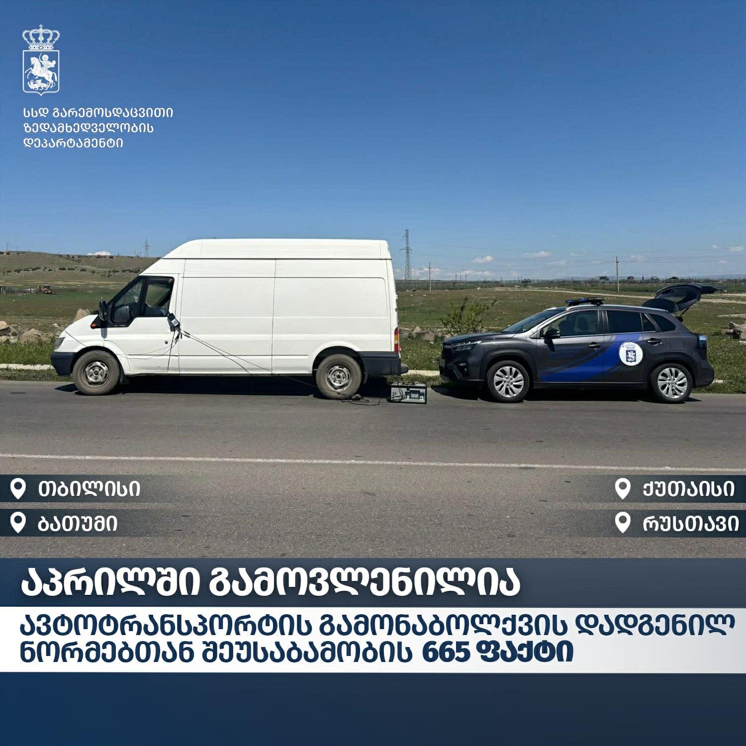 The Department of Environmental Supervision identified 665 cases of non-compliance with established vehicle emission standards in April 2026