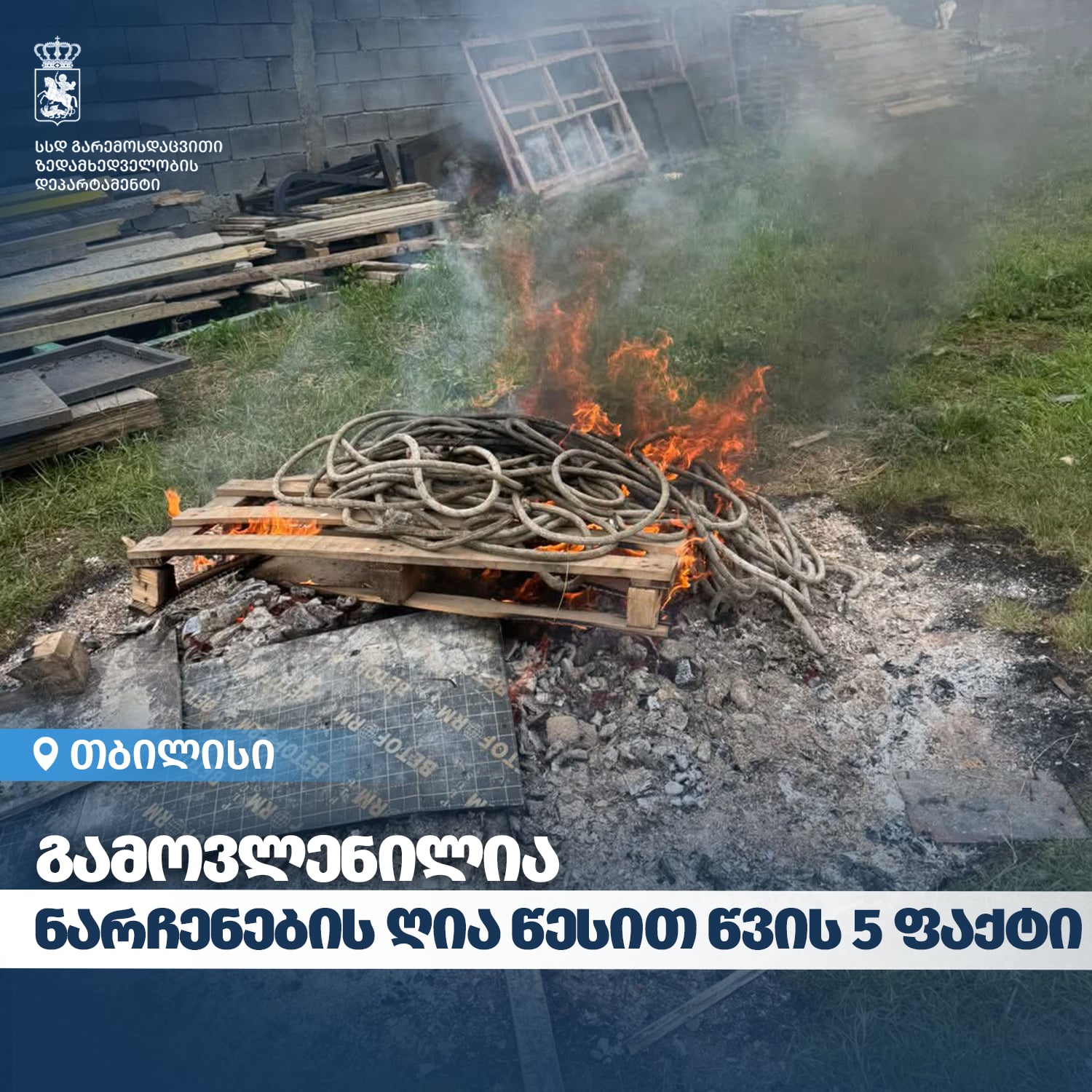 The Department of Environmental Supervision identified violations of the Waste Management Code in Tbilisi